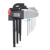 Capri Tools S2 Steel SAE Long Arm Ballpoint End Hex Key Wrench Set, 9 pcs 1-3020
